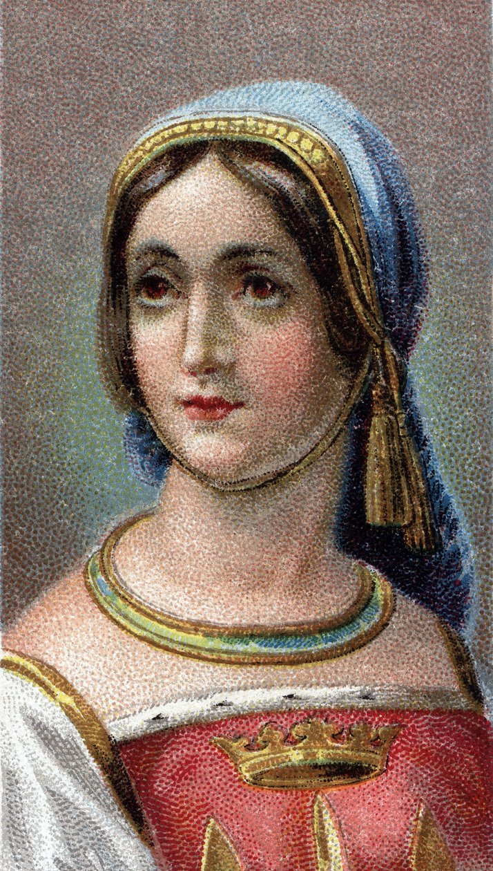 ジョーン・オブ・アーク（c1412-31）の肖像 - ジョーン・オブ・アーク（1412-1431）は「オルレアンの乙女」の愛称で親しまれた人物で、シリーズ「男たちの先導者」より - クロモリトグラフ - イギリス派、20世紀 - 。 作： 英語学校