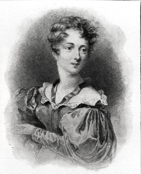 キャロライン・ラム夫人の肖像（b.1785）（リトグラフ）（モノクロ写真 作： 英語学校