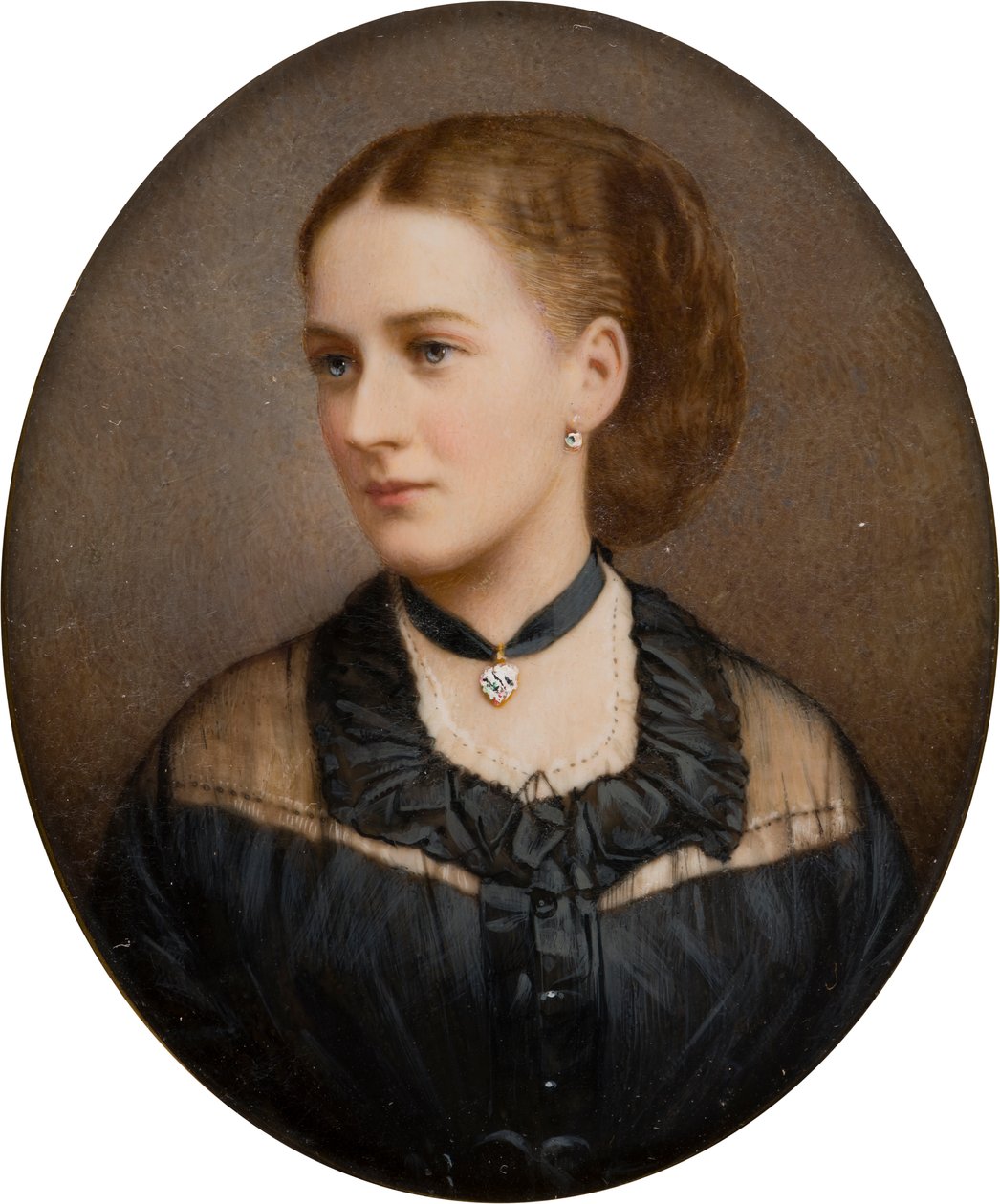 レディ・アイダ・ラムリーの肖像、ニューポート子爵夫人1870年、その後ブラッドフォード伯爵夫人（1848-1936）、1868-1936年頃（手彩色写真） 作： 英語学校