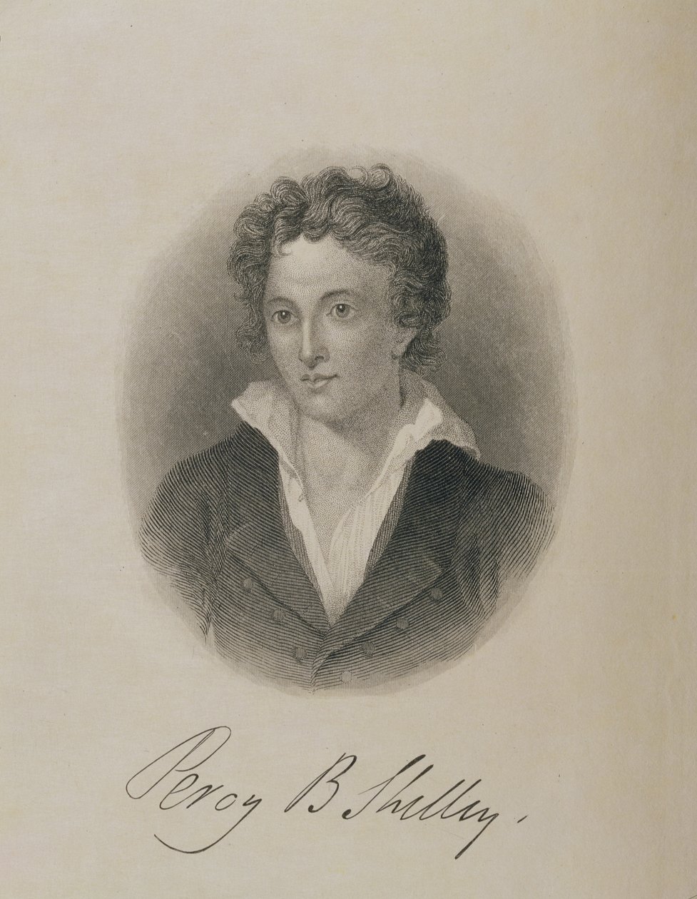 パーシー・ビッシュ・シェリーの肖像（1792-1822）、 作： 英語学校