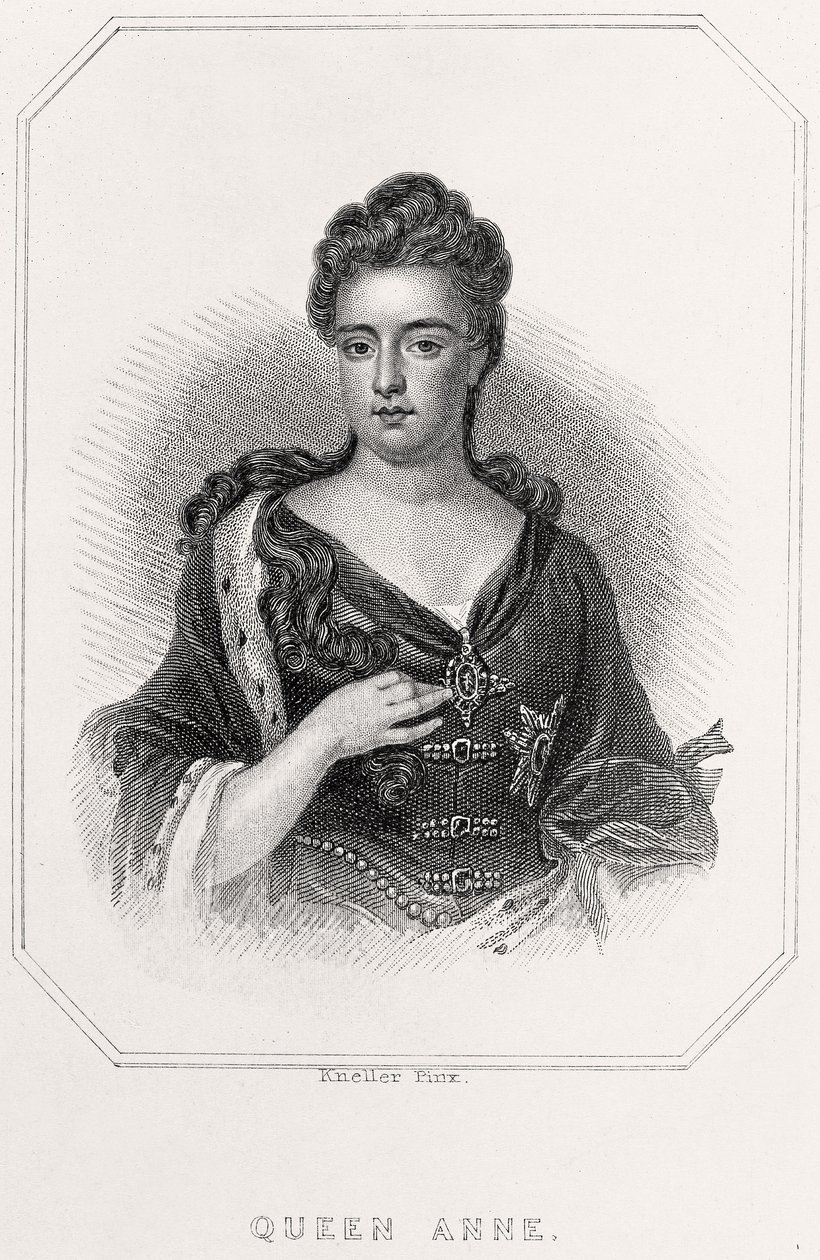 アン女王の肖像、1835 作： 英語学校
