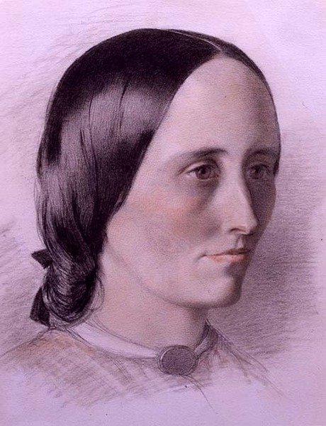女性の肖像」1840年頃（紙にカラーチョーク 作： 英語学校