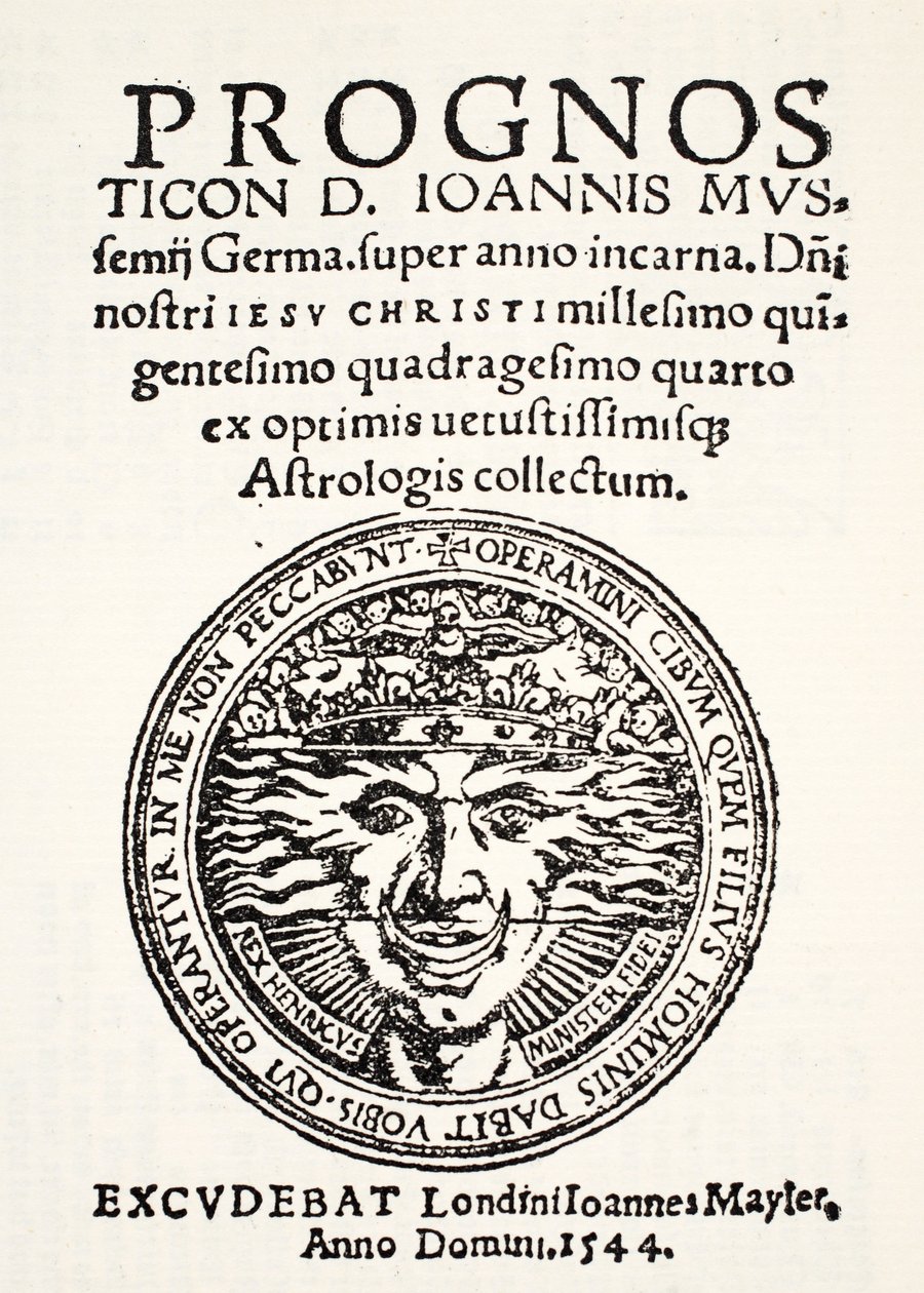 Joによる1544年の予後。 Mussemius、J。メイラーによって印刷、1544 作： 英語学校