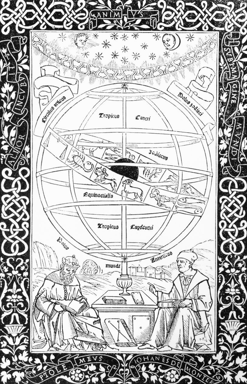 Ptolemysシステム、中世の科学と文学とルネサンスからのイラスト、1878年にポールラクロワによって書かれて彫刻 作： 英語学校