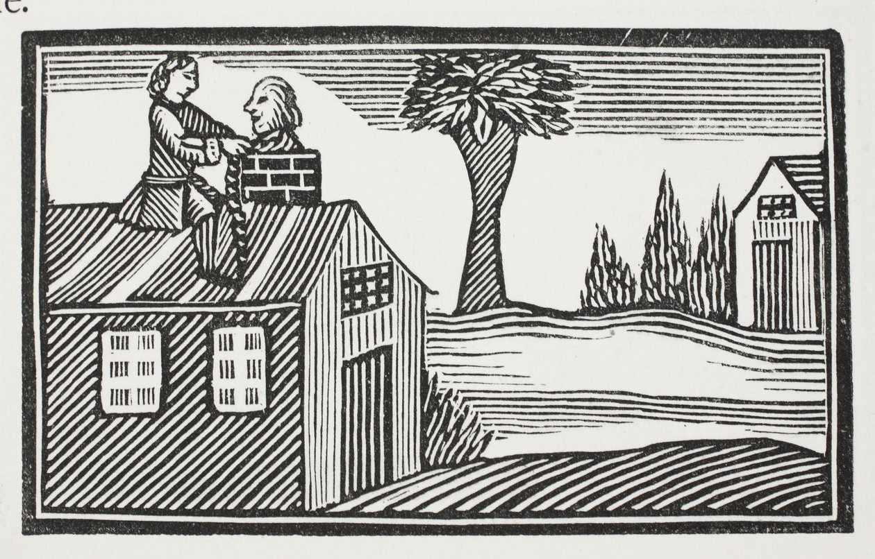 ベーコンの家を奪う、パブジョンアシュトンによる18世紀のChap-booksのイラスト1882 作： 英語学校