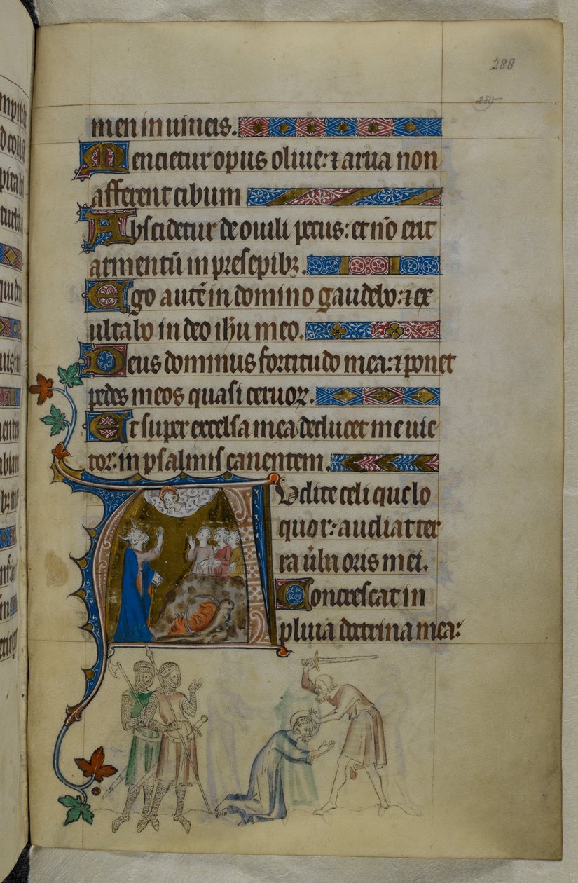 Royal MS 2 B VII f.288r、The Queen Mary Psalter、c.1310-20 (ベラム) より 作： 英語学校