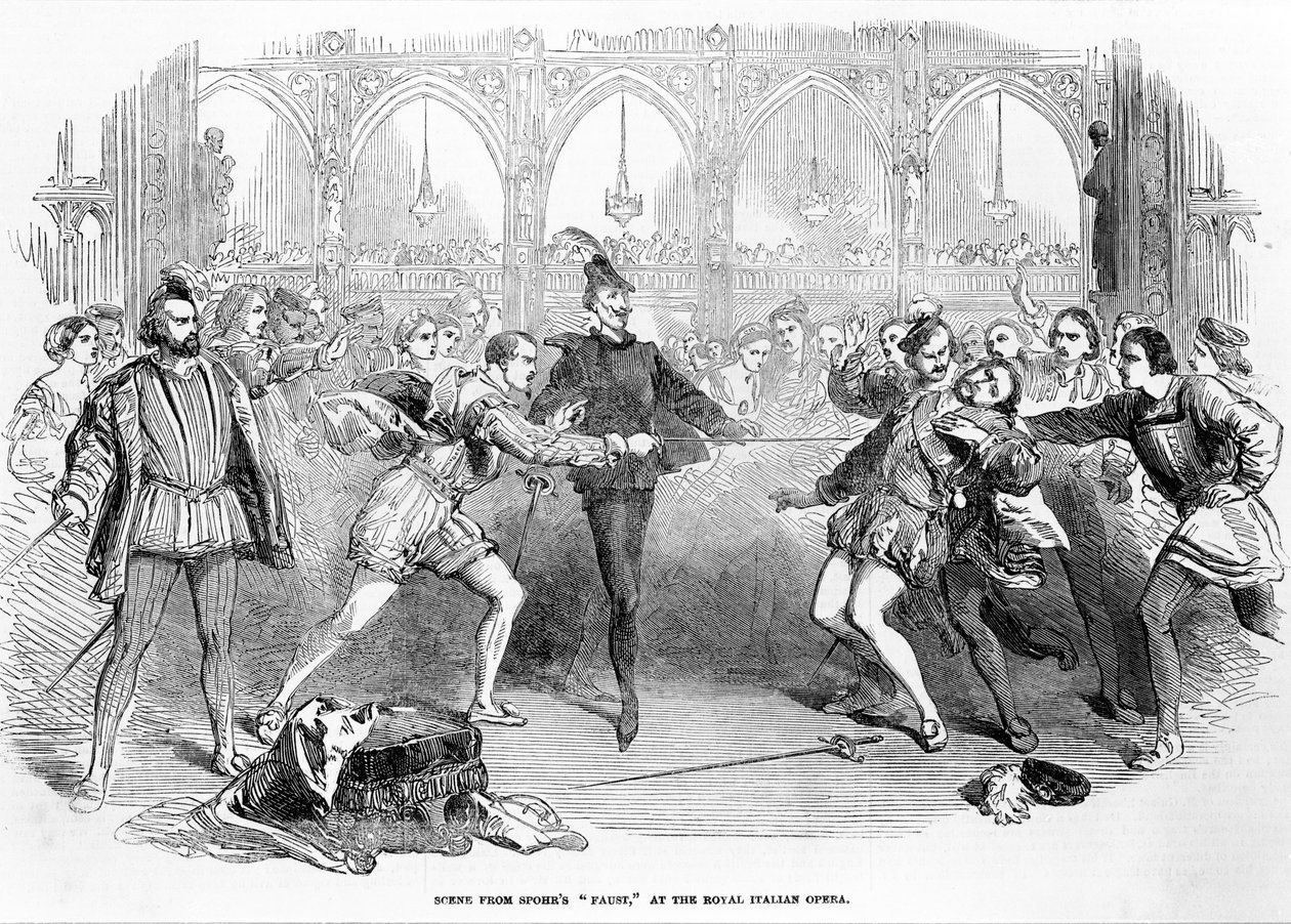 ロイヤルイタリアオペラ、1852年のスポアスファウストのシーン 作： 英語学校
