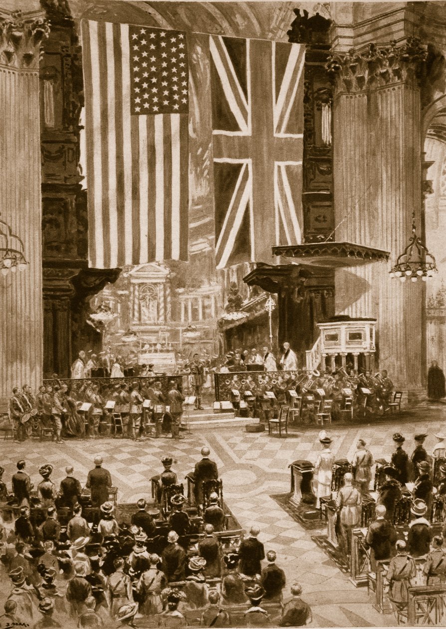 セントポールズ大聖堂でアメリカ国歌を歌う、1917年4月20日、1914〜19 作： 英語学校