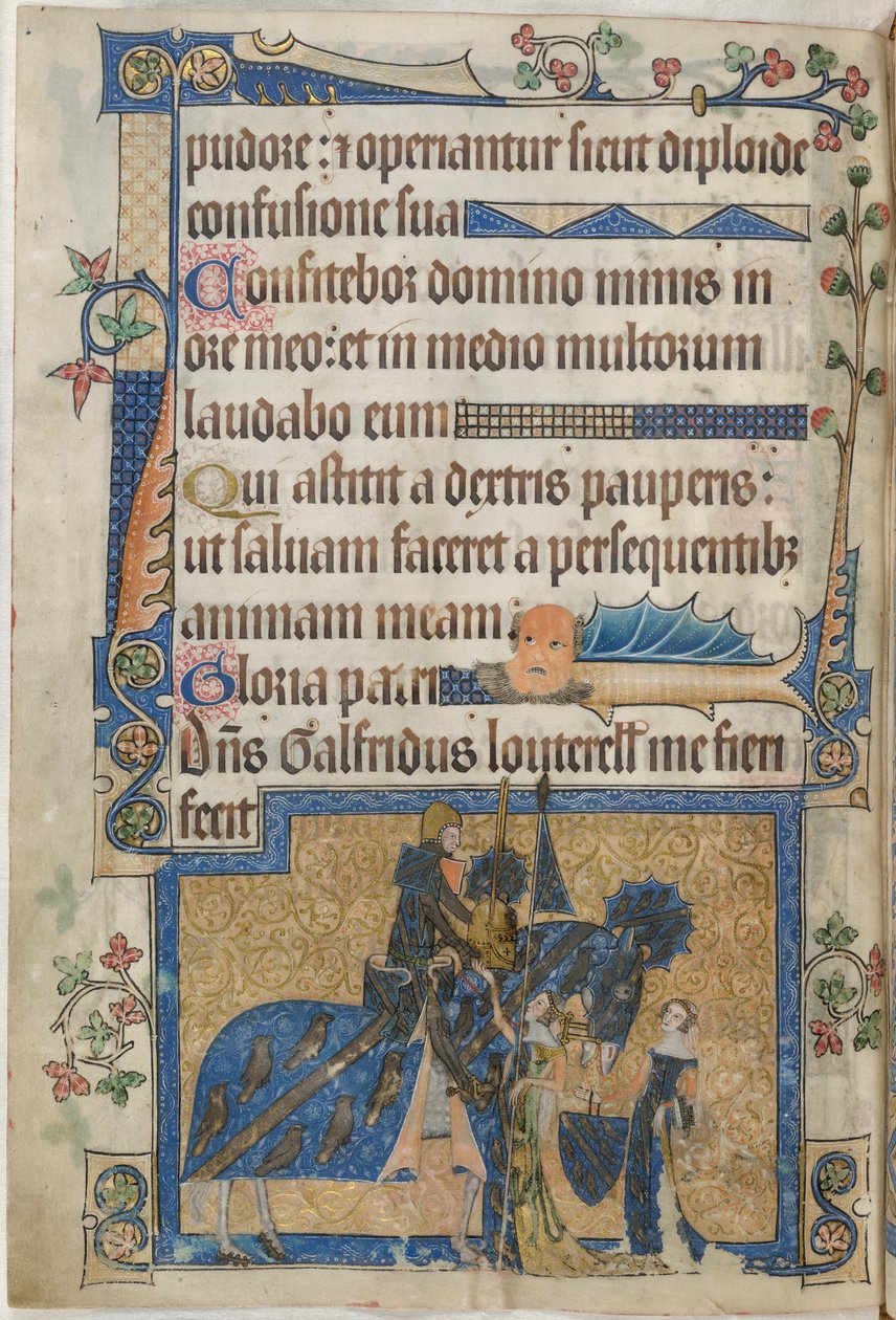 「Luttrell Psalter」の馬に乗ったジェフリー・ラトレル卿、1325-35年頃（ベラム） 作： 英語学校