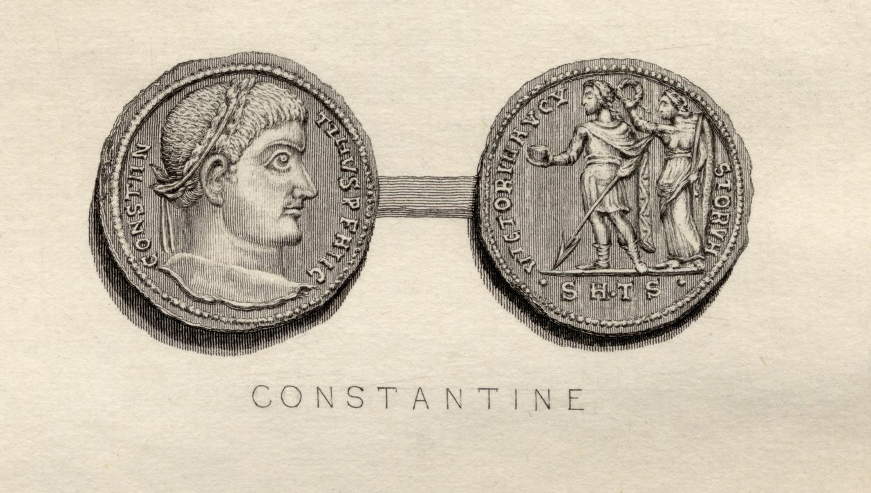 コンスタンティヌス1世の時代のSolidusコイン 作： 英語学校
