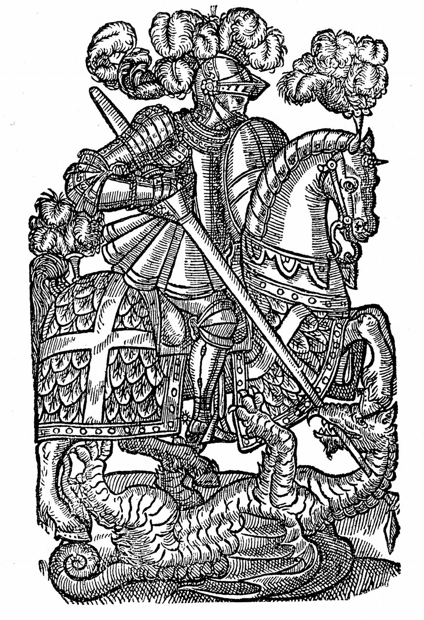 ドラゴンを退治した赤十字の騎士、聖ジョージ（303年頃 作： 英語学校