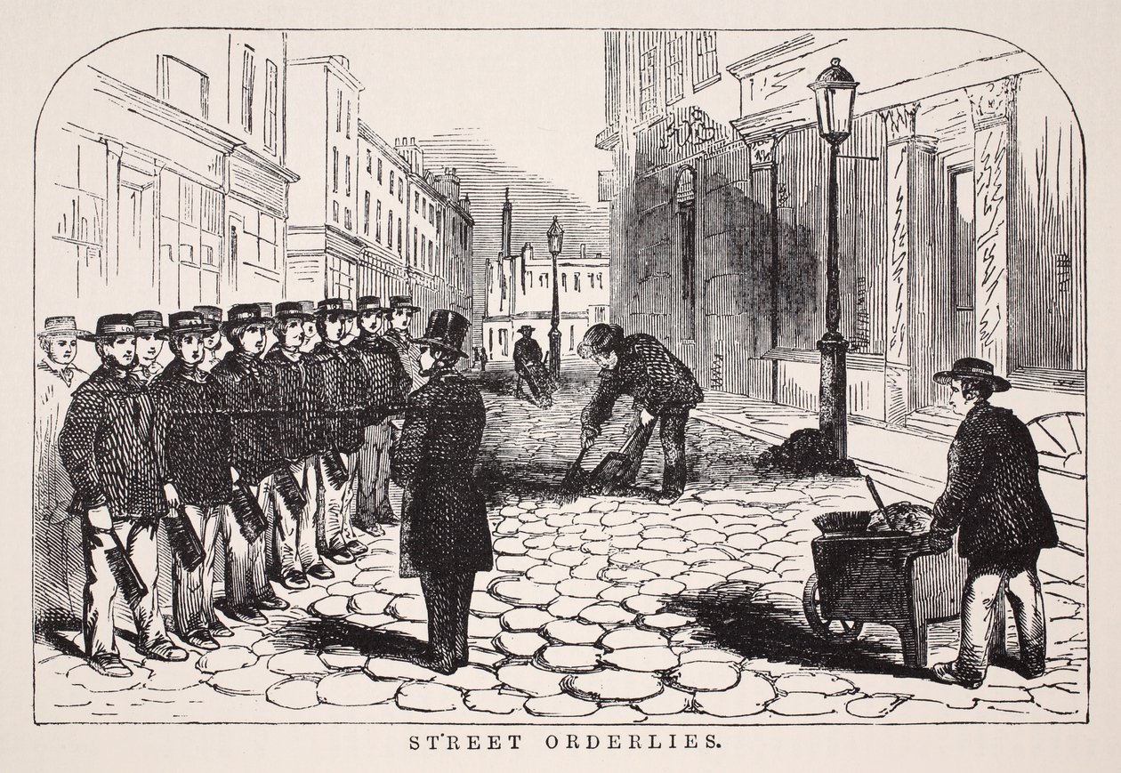 Street Orderlies、ロンドンレイバーのイラスト、ヘンリーメイヒューのロンドンプアー1862 作： 英語学校
