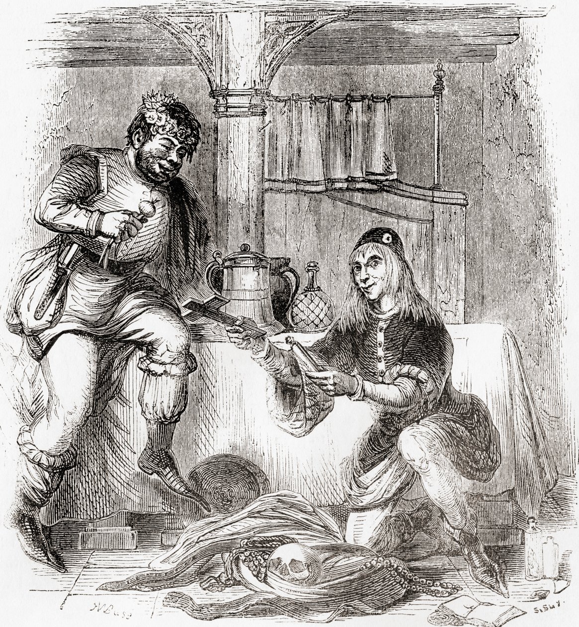 サンプノールとパードナー、オールド・イングランドより：A Pictorial Museum, pub.1847 作： 英語学校