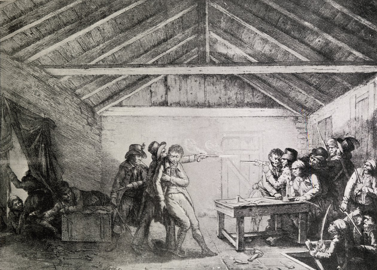 1820年2月23日のケイトストリートの共謀者の逮捕 作： 英語学校