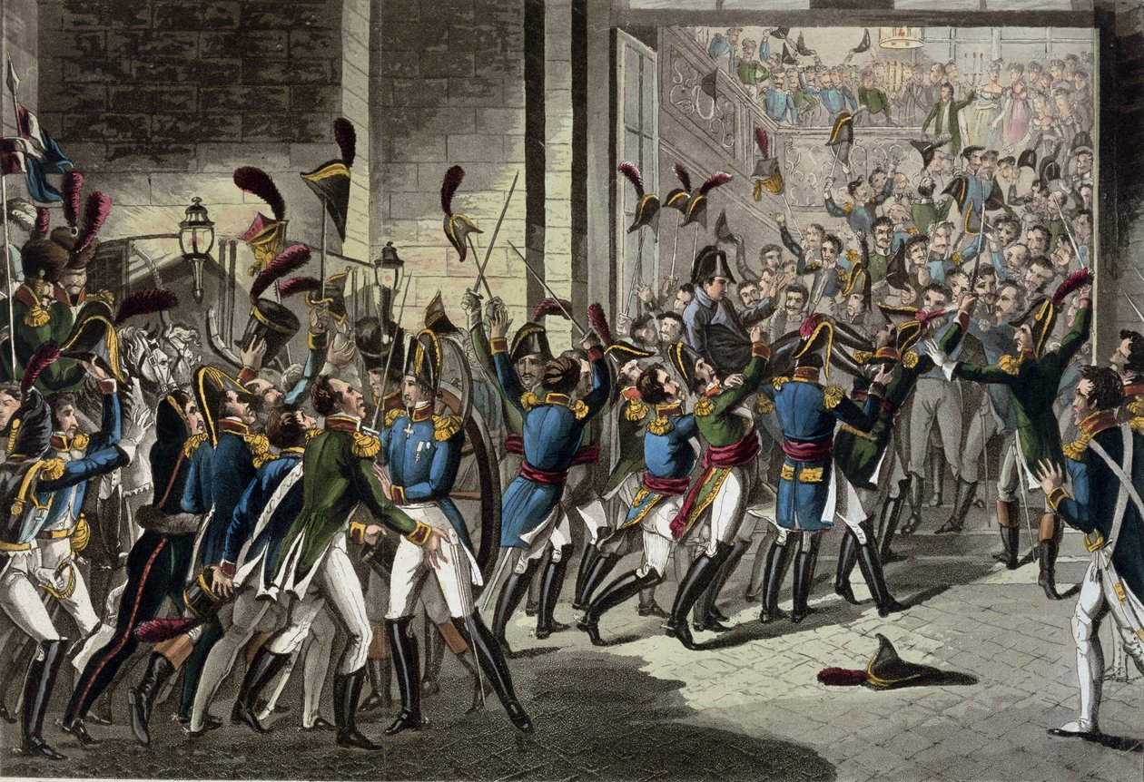 1815年3月20日のチュイルリーへのナポレオン（1769-1821）の到着 作： 英語学校