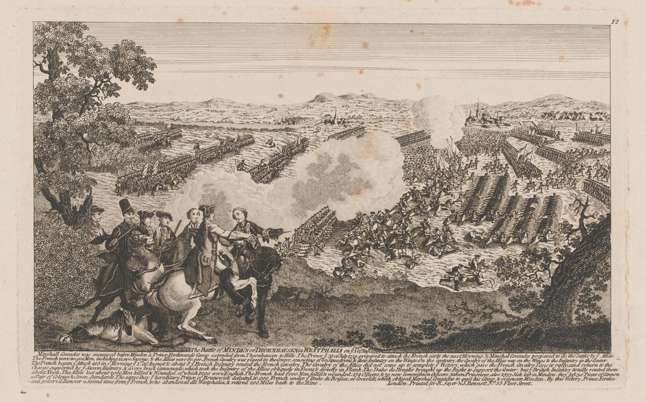 ？1759年8月1日のウェストファリアでのミンデンまたはソーンハウゼンの戦い？ 作： 英語学校