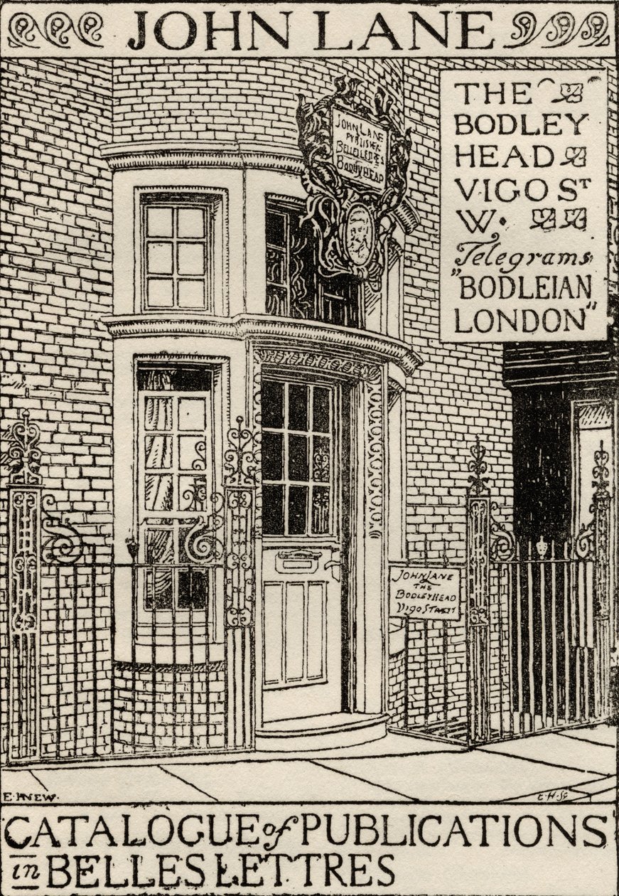 Bodley Head Publishing House、Belles Lettresの出版物カタログの表紙イラスト 作： 英語学校