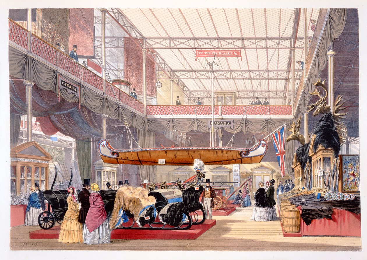 ディキンソンブラザーズ発行の1851年の大展覧会のディキンソンズ総合写真のカナディアンホール、1854年 作： 英語学校