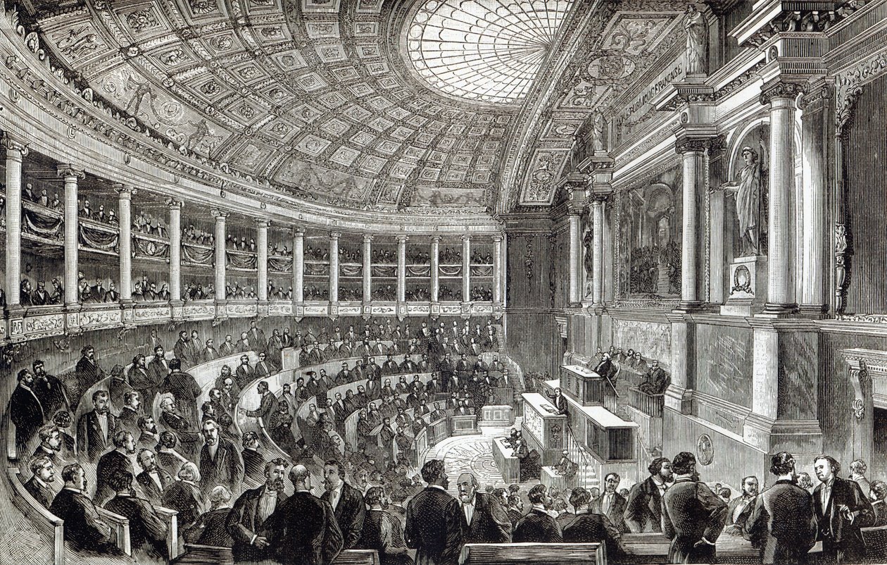 1891年の「レジャーアワー」にあるパリ下院議員 作： 英語学校