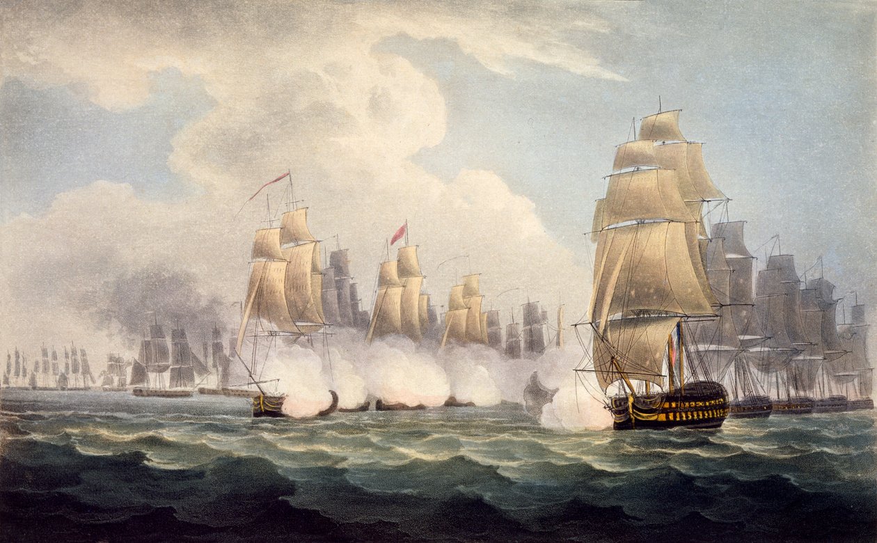 1804年2月15日、コモドールダンス隊によるリノア政権下のフランス人の敗北（イギリス海軍年表、J。ラルフ著） 作： 英語学校