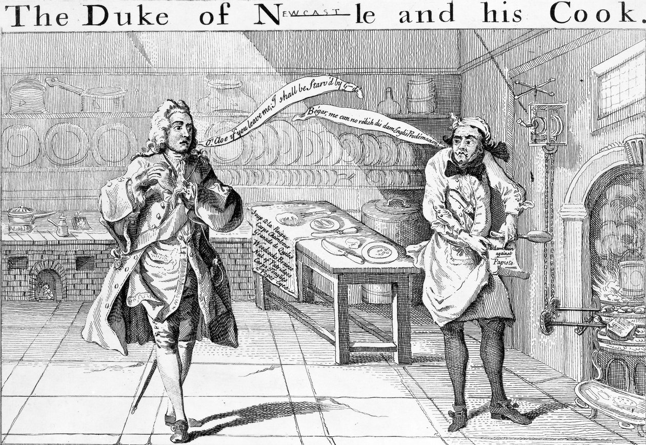 ニューカッスル公爵と彼の料理人、1745年頃 作： 英語学校