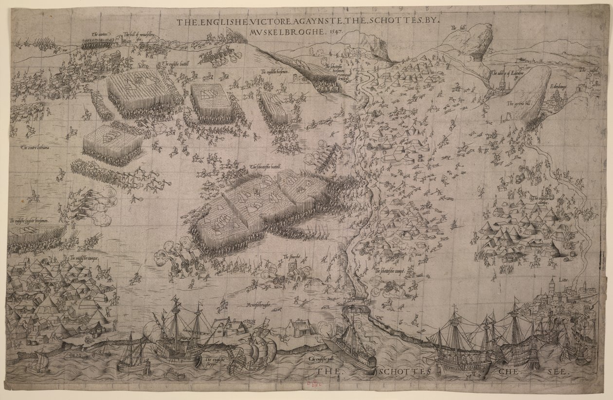 「MuskelbrogheによるSchottesに対する英国の勝利」1547年（彫刻） 作： 英語学校