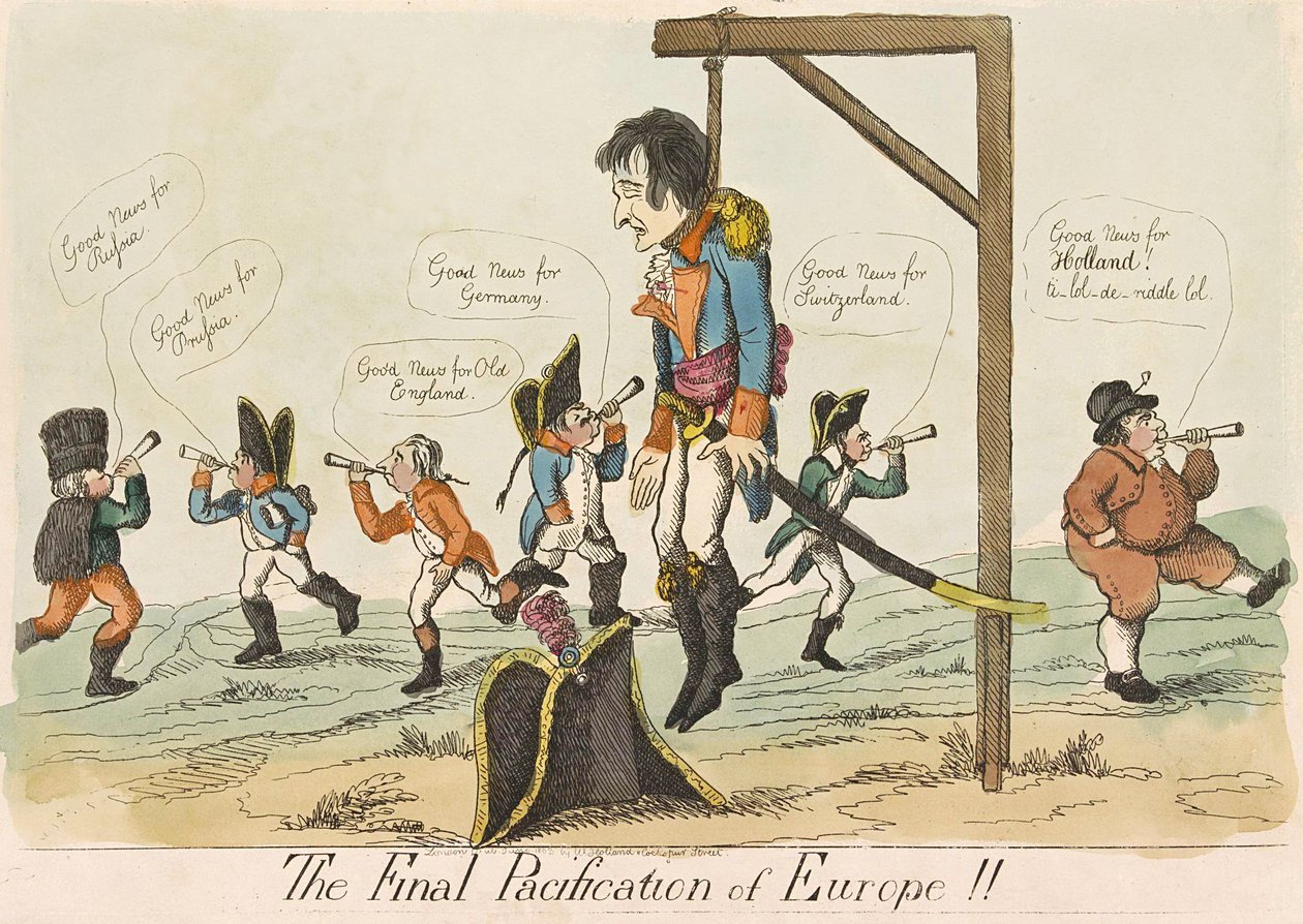 ヨーロッパの最終的な平和化！！、パブ。1803年（手彩色彫刻 作： 英語学校