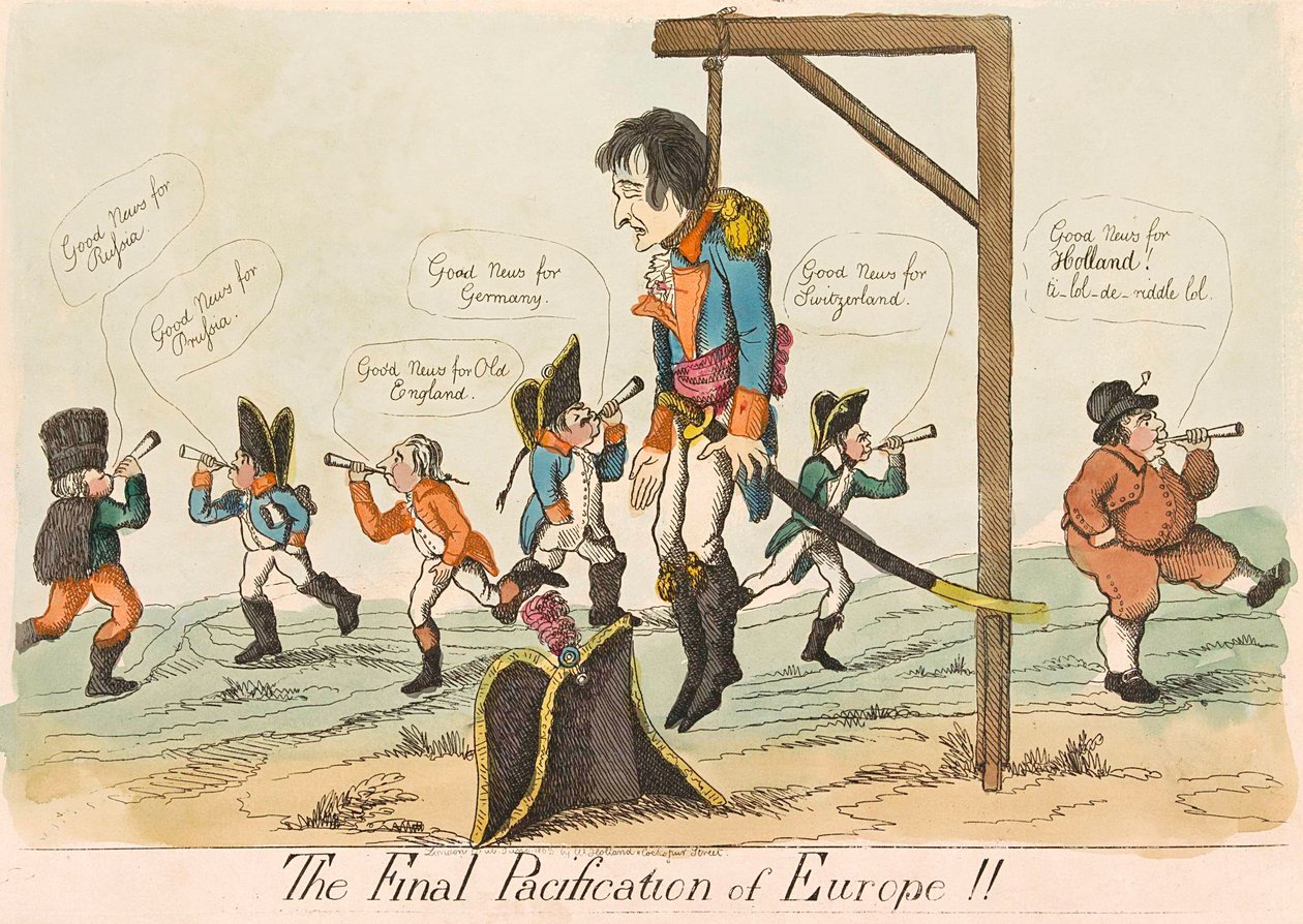 ヨーロッパの最後のパシフィケーション!!、パブ。 1803年の手彩色彫刻。 作： 英語学校