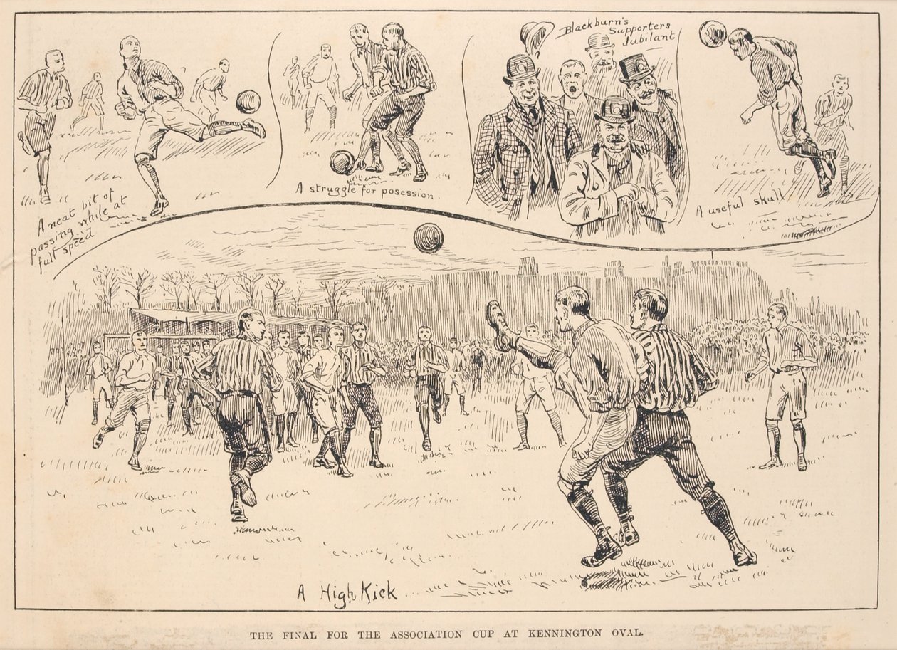 ケニントンオーバルで行われたアソシエーションカップの決勝戦、「Illustrated Sporting and Dramatic News」。 作： 英語学校