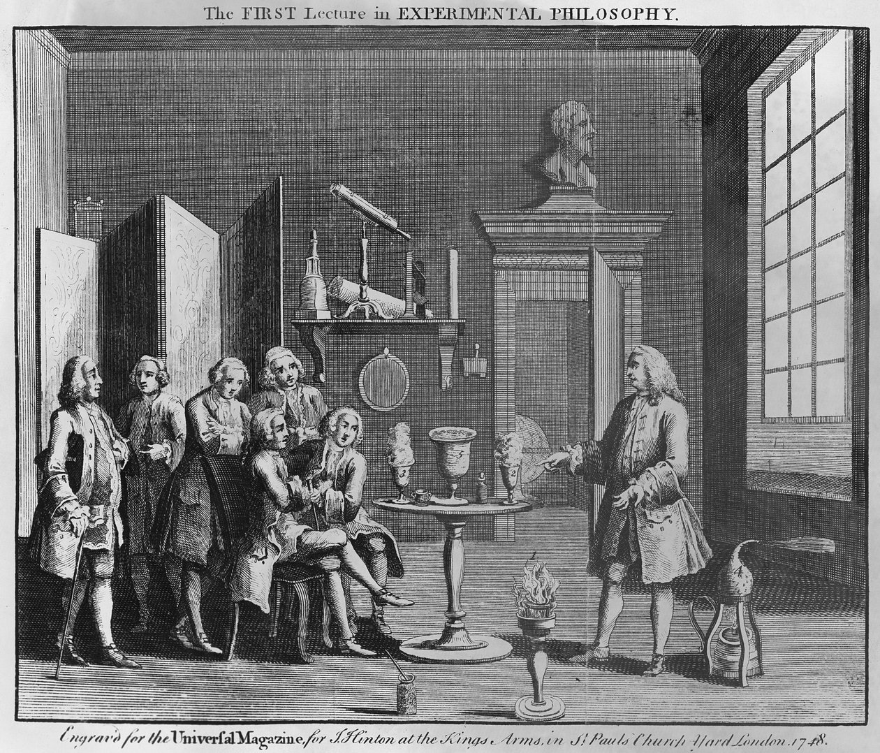 普遍的な雑誌のために刻まれた実験哲学の最初の講義、1748 作： 英語学校
