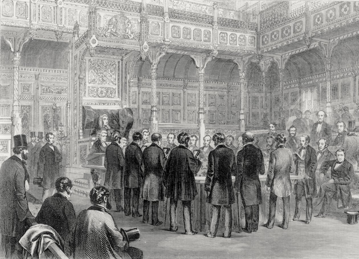 下院：1857年のメンバーの宣誓 作： 英語学校