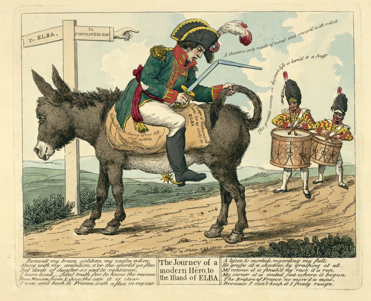 エルバ島への近代ヒーローの旅、パブ。ロンドン、1814 作： 英語学校