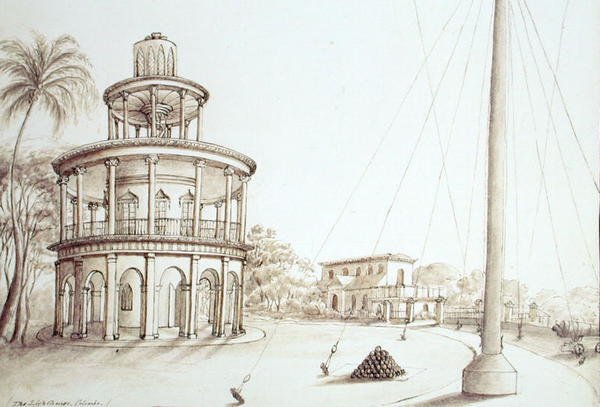 The Lighthouse in Kandy（紙にペンとインク