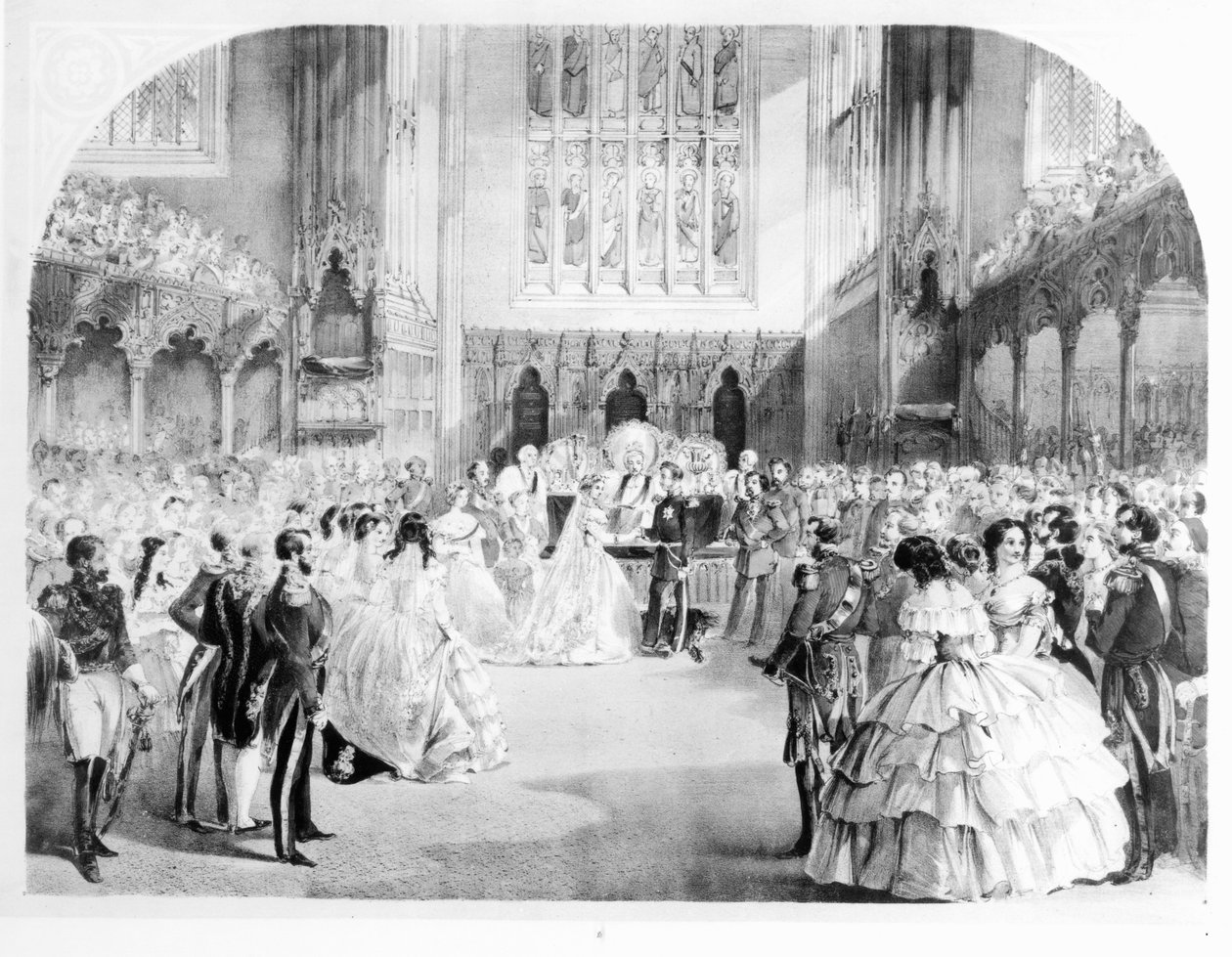 ビクトリアの結婚、ロイヤルプリンセス（1840〜1901年）、プロイセンのフレデリックウィリアム皇太子（1831〜88年）、1858年1月25日、セントジェームズのチャペルロイヤル 作： 英語学校