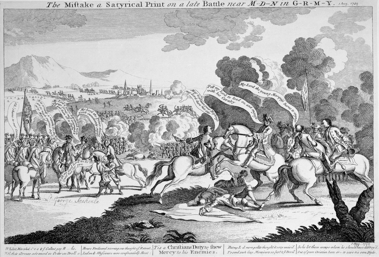 The Mistake a Satyrical Print on a late Battle near M-d-n in G-r-m-y, c.1759 (Ethching) 作： 英語学校