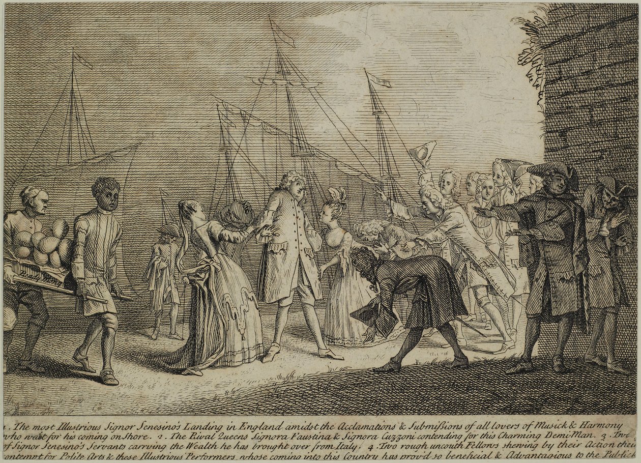 イギリスに上陸した最も著名な署名者セネシーノス、c.1726 作： 英語学校