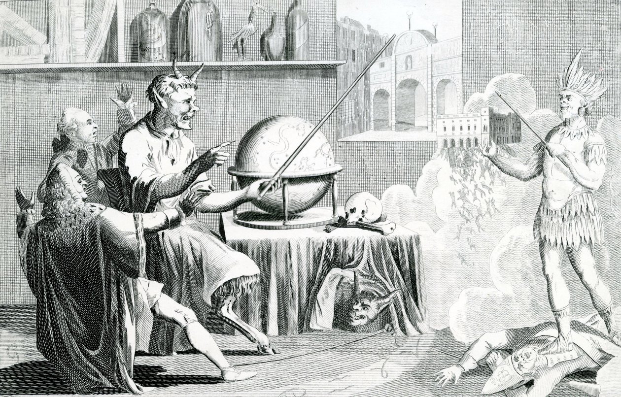 パルムト。 1774年頃にG.テリーによって刻まれた、解体された、または悪魔の占い師 作： 英語学校