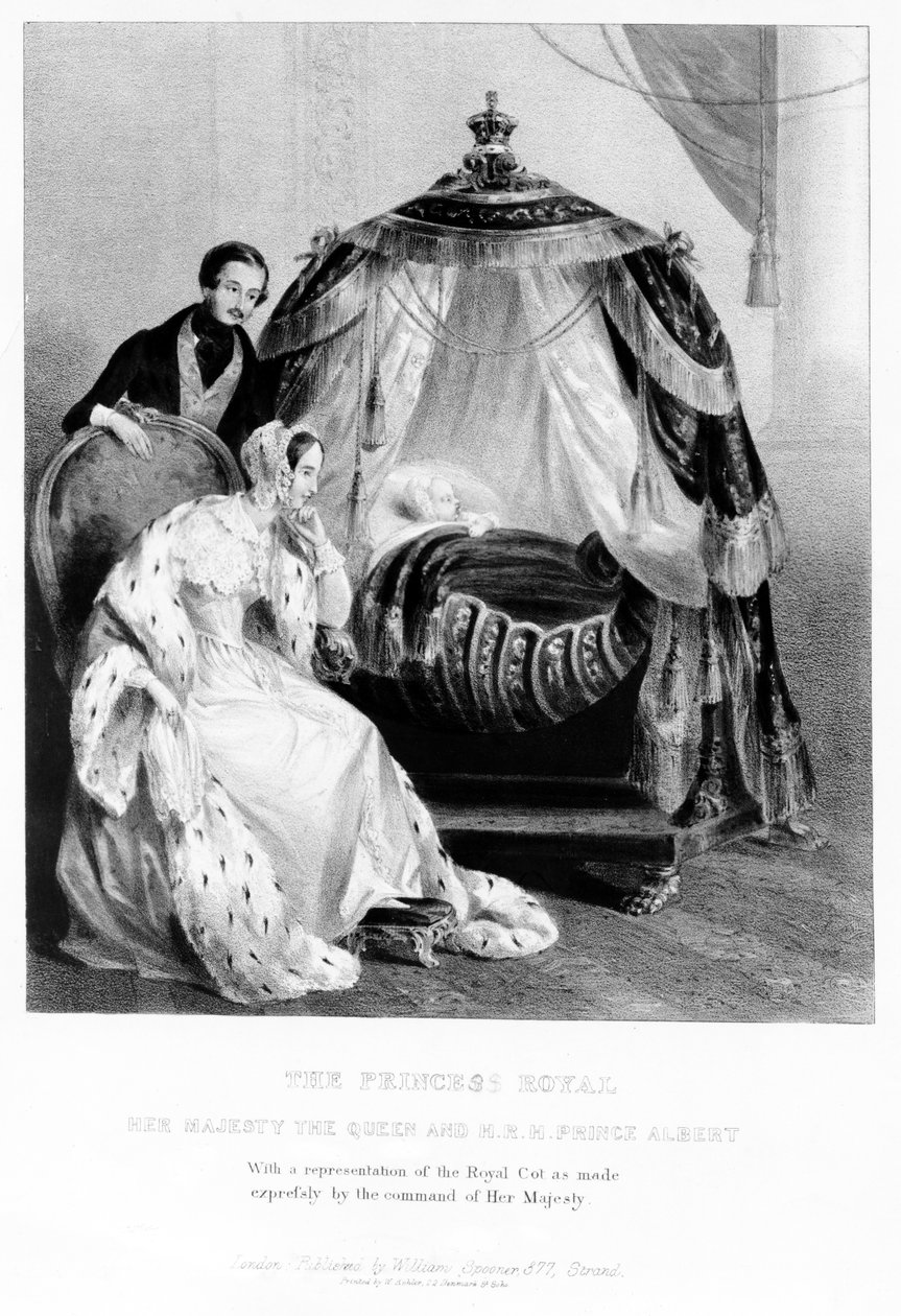 ロイヤルプリンセス、女王陛下、アルバート王子、ロイヤルベッド付き、1840年頃 作： 英語学校