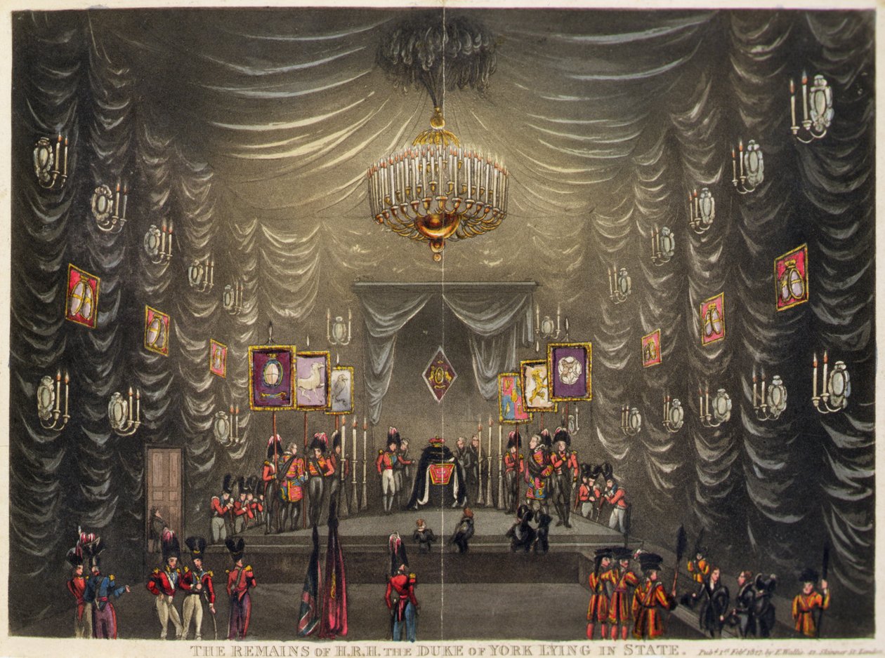 E.ウォリスが出版した「The Remains of H.R.H. the Duke of York Lying in State」。 作： 英語学校