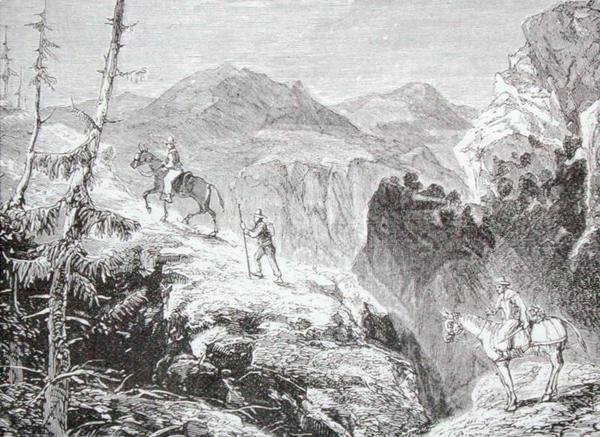 コロンビア・ホンダへの道（1880年頃に出版されたトマス・ミルナー牧師の「The Gallery of Geography」より）（エングレーヴィング 作： 英語学校