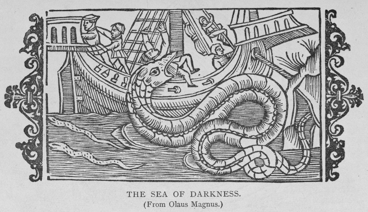 Olaus Magnus（1490-1557）の本、 『Narrative and Critical History of America』から出版された 『海の闇』、パブ。 1889年 作： 英語学校