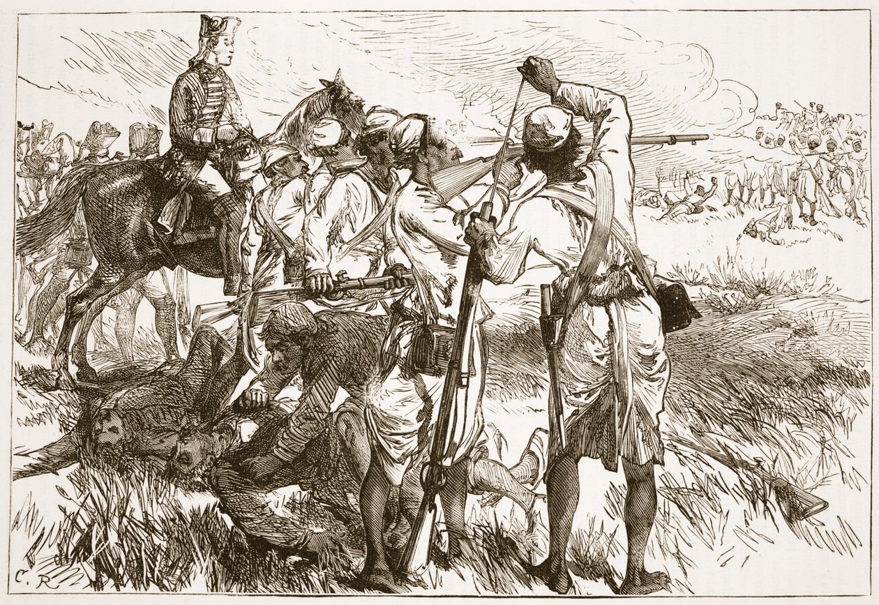 ブクサーのセポイ、ジェームズグラントによるパブカッセルズイラストレイテッドヒストリーオブインドのイラスト1879 作： 英語学校