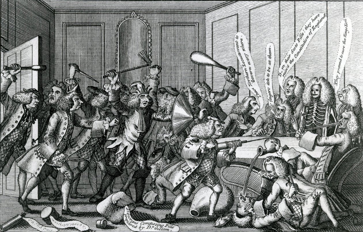 ウォーリック城の包囲、または仲間とライセンス契約者との戦い、1768 作： 英語学校