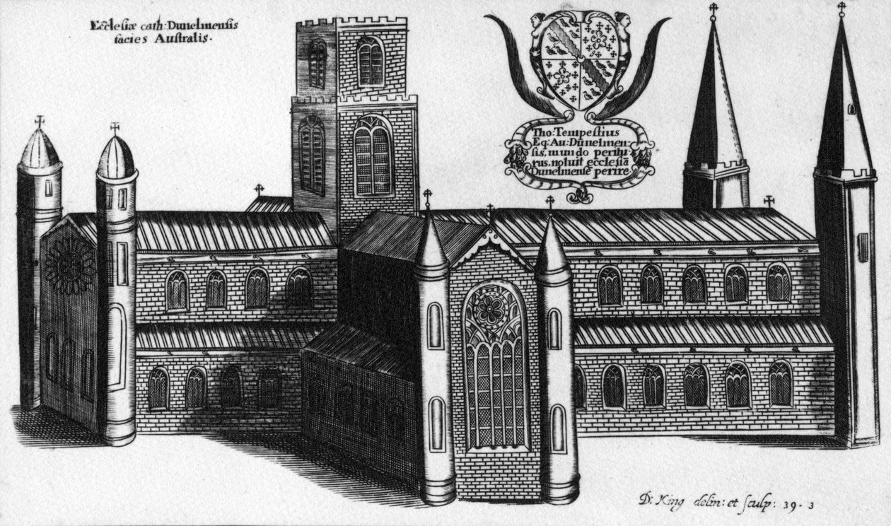 ダラム大聖堂の南の外観、1660 作： 英語学校