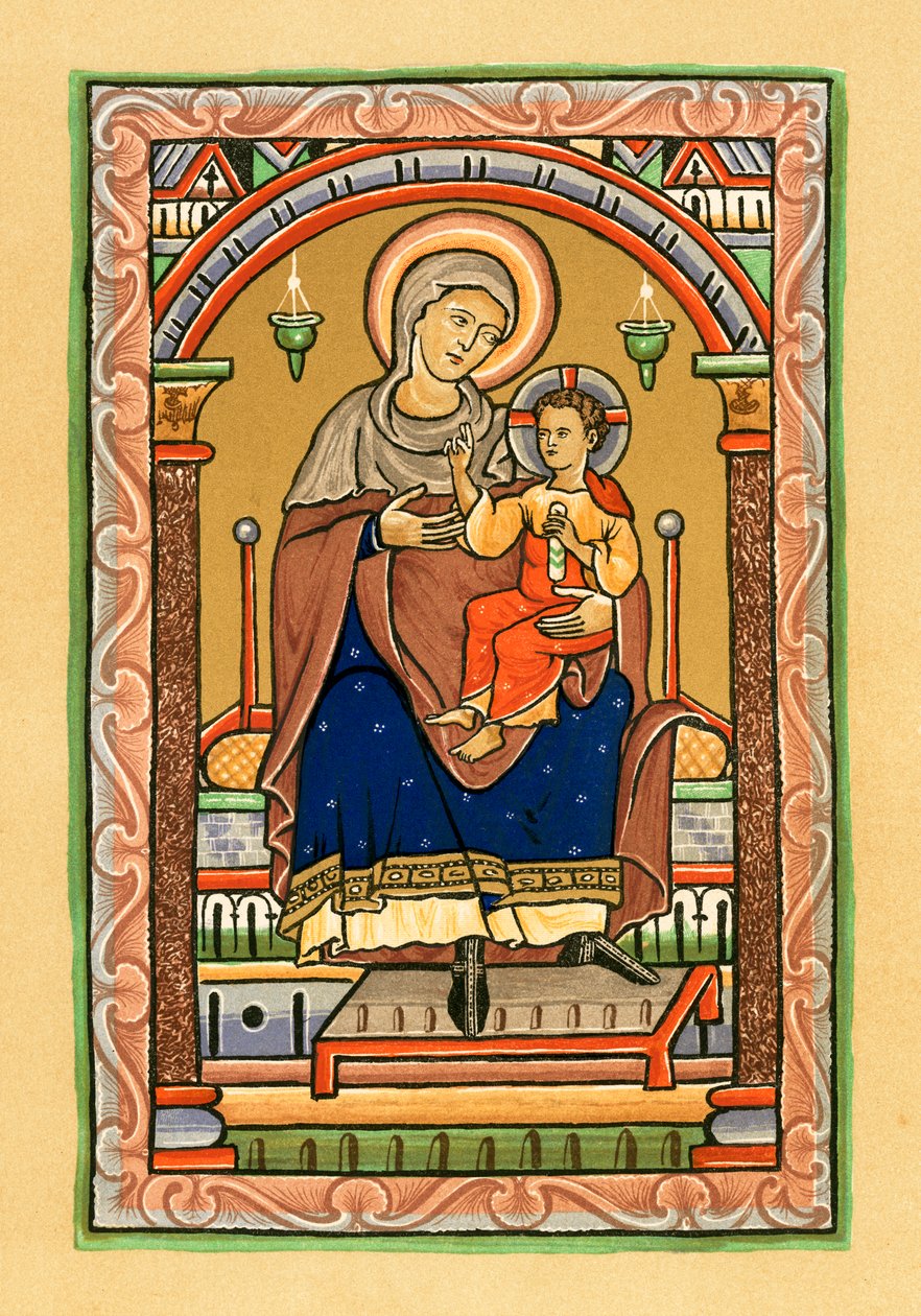 聖母子（カラーリトグラフ） 作： 英語学校