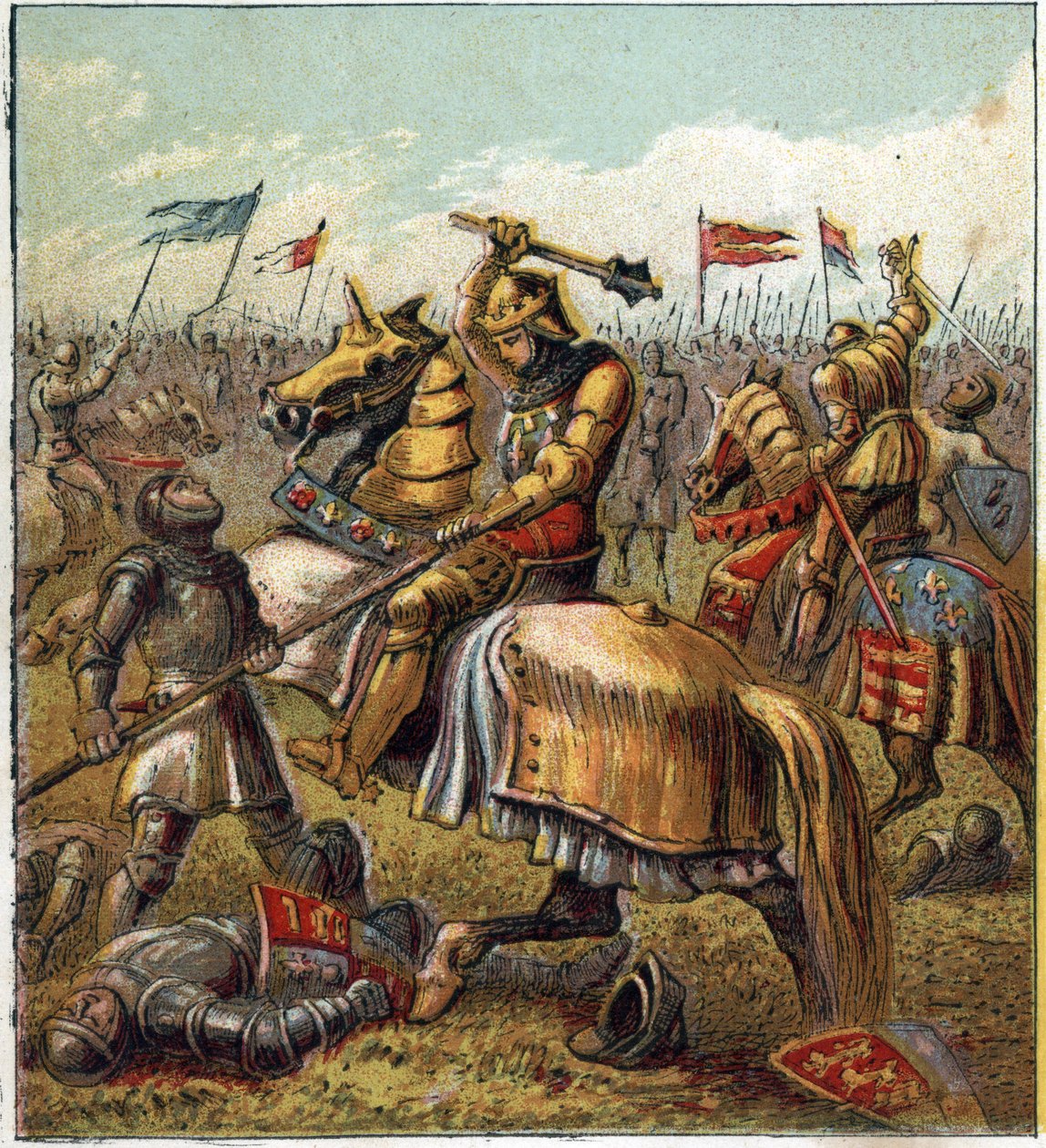 二つの薔薇の戦争（1455-1485）。ヨーク家とランカスター家の戦い。エドワード3世（1327年〜1377年）の後継者が2つに分かれたことで生まれたイギリス内戦の図。ロスの戦争 作： 英語学校