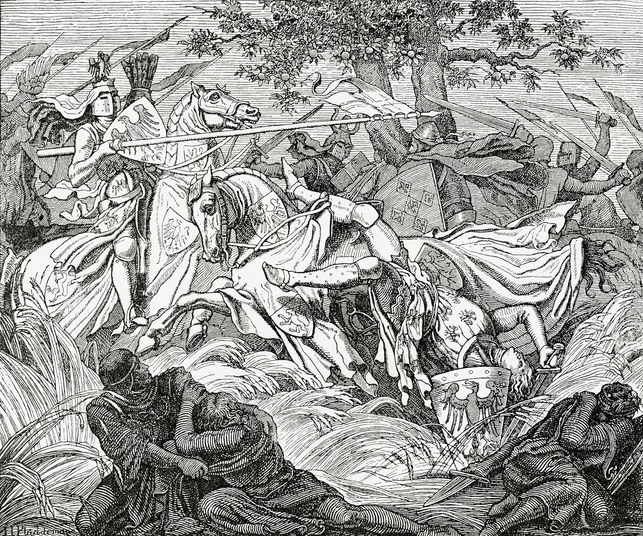 1882年1266年2月26日のベネベントの戦いでのマンフレッドの死 作： 英語学校