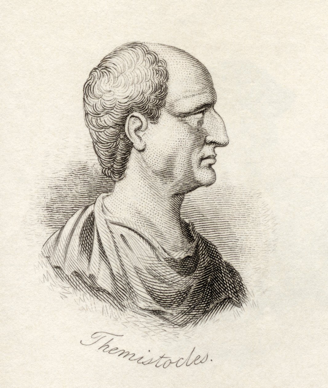 1825年に公開された「クラブの歴史辞典」からのテミストクレス 作： 英語学校