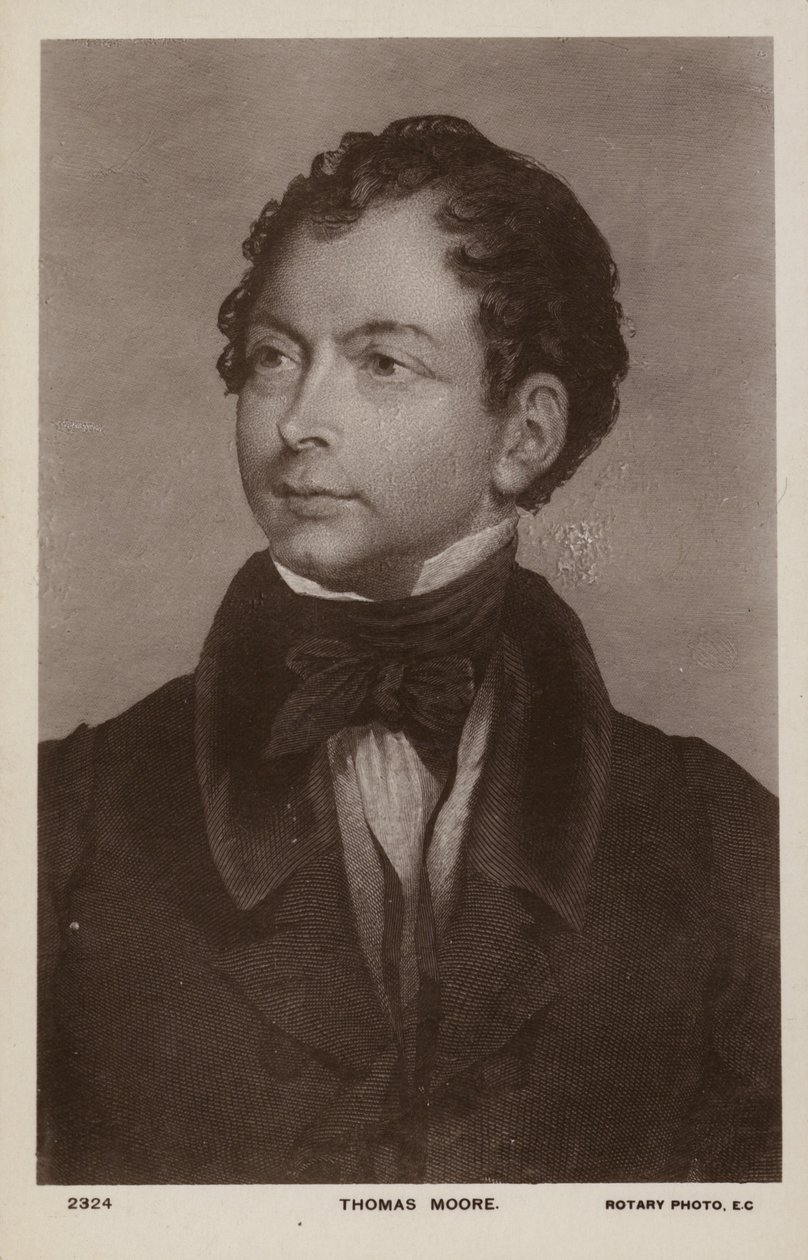 トーマス・ムーア（1779～1852）アイルランドの詩人、歌手、エンターテイナー（リトグラフ） 作： 英語学校