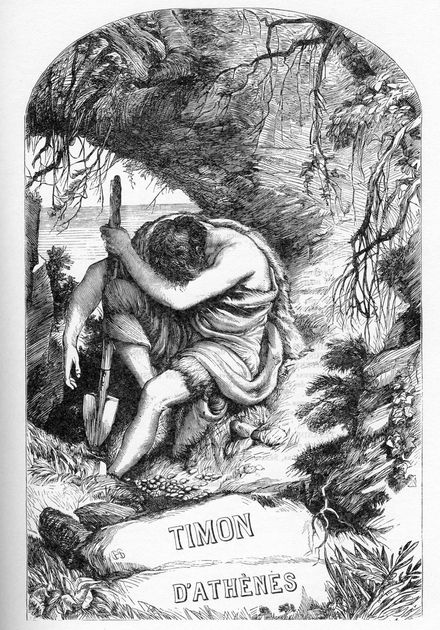 Timon of Athens (The Life of Tymon of Athens) - Illustrated in "Completes de William Shakespeare" 1866 - この版の挿絵と一般的な形式は、ロンドンで出版されたCassell